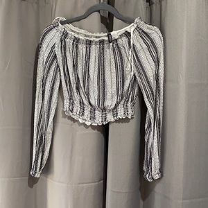 Black and white off the shoulder top
